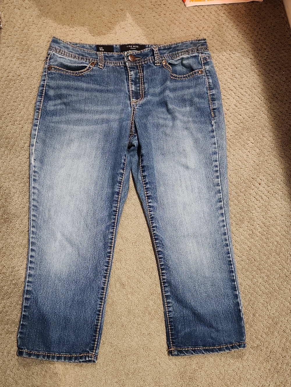 Nine West Classic Blue Wash Embroidered Women’s Jeans 10/ 30